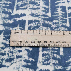 100% Cotton Flannelette, Winter Forest, Blue - 1/4 metre