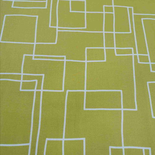Japanese Cotton Oxford, Linear Quadrilaterals, Mustard - 1/4 metre