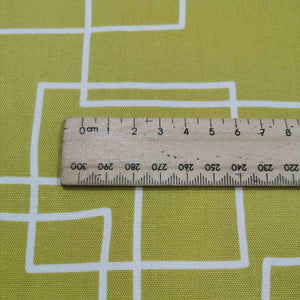 Japanese Cotton Oxford, Linear Quadrilaterals, Mustard - 1/4 metre
