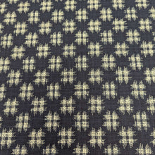 Load image into Gallery viewer, Japanese Indigo blue cotton fabric with a small natural crosshatch pattern for sale at Minerva&#39;s Bower