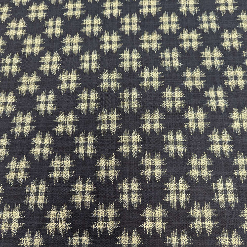 Japanese Indigo blue cotton fabric with a small natural crosshatch pattern for sale at Minerva's Bower