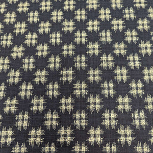 Japanese Indigo blue cotton fabric with a small natural crosshatch pattern for sale at Minerva's Bower