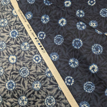 Load image into Gallery viewer, Selvedge and reverse of Japanese 100% Cotton, Indigo Tie Dye - for sale at Minerva's Bower