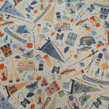 Load image into Gallery viewer, Flat lay of Brushed 100% Cotton Flannelette, Jamboree Inn, for sale at Minerva's Bower