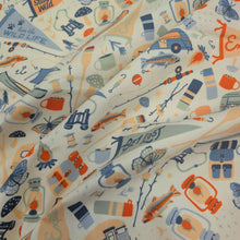 Load image into Gallery viewer, Flat drape of Brushed 100% Cotton Flannelette, Jamboree Inn, for sale at Minerva's Bower