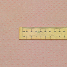 Load image into Gallery viewer, Close up flat lay of Japanese 100%Cotton Yarn Dyed Dobby, Pink, ruler included for scale- for sale at Minerva's Bower