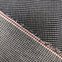 Load image into Gallery viewer, Flat lay of Japanese Cotton, Kurosu - Navy. Available at Minerva&#39;s Bower. Fabric draped to show the reverse side of stitched fabric