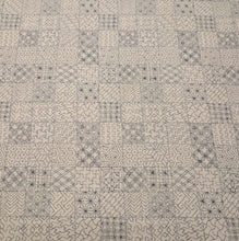 Load image into Gallery viewer, Patterned fabric with geometric sashiko design on a cream cotton background. Made in Japan. Available at Minerva's Bower