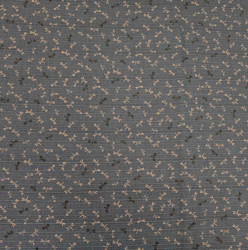 Flat lay of dragonfly print Japanese Double Sided Shantung, Tombo. Available at Minerva's Bower