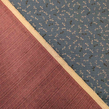 Load image into Gallery viewer, Flat lay of dragonfly print Japanese Double Sided Shantung, Tombo. Available at Minerva&#39;s Bower. Picture shows both sides of the reversible fabric
