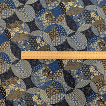 Load image into Gallery viewer, Flat lay of Japanese Cotton in Venn design. Available at Minerva&#39;s Bower. Ruler included for scale