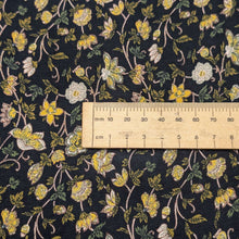 Load image into Gallery viewer, Close up flat lay of Jessie French Navy 55% cupro 45% rayon, ruler included for scale - for sale at Minerva's Bower
