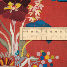 Load image into Gallery viewer, Close up flat lay of Liberty 100% cotton Tana Lawn, Autumnal Arboretum A, ruler included for scale - for sale at Minerva's Bower