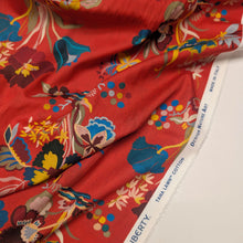 Load image into Gallery viewer, Flat lay of Liberty 100% cotton Tana Lawn, Autumnal Arboretum A, ruler included for scale - for sale at Minerva's Bower
