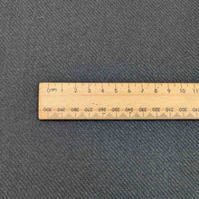 Load image into Gallery viewer, Flat Lay of Kanebo Black heavyweight 100% Wool twill for sale at Minerva&#39;s Bower, ruler included for scale