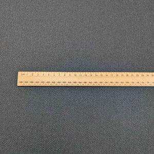 Flat Lay of Kanebo Black heavyweight 100% Wool twill for sale at Minerva's Bower, ruler included for scale