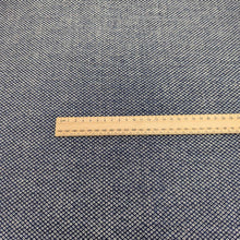 Load image into Gallery viewer,  Japanese 100% cotton Indigo fabric with traditional spot design, for sale at Minervas Bower and a ruler included for scale 