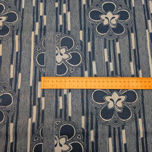 Load image into Gallery viewer, Flat lay of Liberty Tana Lawn, Katagami A Blue, ruler included for scale- for sale at Minerva's Bower