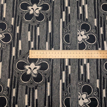 Load image into Gallery viewer, Flat lay of Liberty Tana Lawn, Katagami C Black, ruler included for scale- for sale at Minerva's Bower
