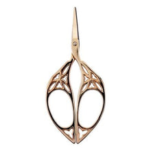 Load image into Gallery viewer, Klasse embroidery scroll scissors with product details for sale at Minerva's Bower