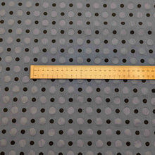 Load image into Gallery viewer, Flat lay of Kokka 100% cotton Lawn Salt Shrink Seersucker Spot, Steel, ruler included for scale, for sale at Minerva's Bower
