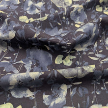 Load image into Gallery viewer, Flat drape of Kokka Suisai Hana, Navy, 15% linen 85% cotton Japanese cloth in Indigo with blue watercolour flowers - for sale at MInerva's Bower