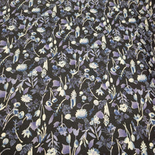 Load image into Gallery viewer, Flat lay of Kokka Trefle, Indigo Floral 100% cotton - for sale at Minerva's Bower