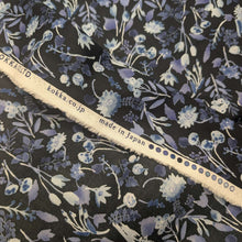 Load image into Gallery viewer, Selvedge detail of Kokka Trefle, Indigo Floral 100% cotton - for sale at Minerva's Bower