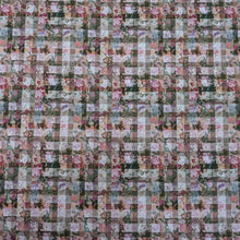 Load image into Gallery viewer, Checkered pattern with floral design in a mosaic style. Liberty of London fabric. Available at Minerva&#39;s Bower
