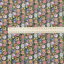 Load image into Gallery viewer, Liberty Cotton Tana Lawn, Begonia C flat lay, for sale at Minerva&#39;s Bower. Part of 150th Anniversary Collection. Ruler included for scale