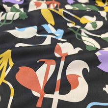 Load image into Gallery viewer, Colorful floral pattern on black Liberty of London fabric. Available at Minerva&#39;s Bower
