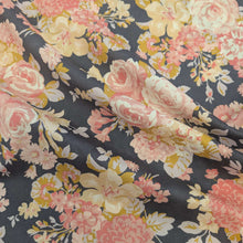 Load image into Gallery viewer, Flat lay of Liberty tana lawn floral rebellion  flower crown. Available at Minerva's Bower. Fabric draped to show how it handles