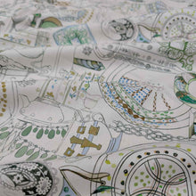 Load image into Gallery viewer, Patterned Liberty fabric with teapots and tea cups on a white background. Available at Minerva&#39;s Bower