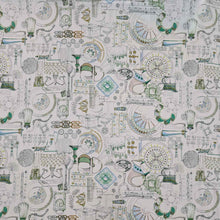 Load image into Gallery viewer, Patterned Liberty fabric with green and brown designs on a white background. Available at Minerva&#39;s Bower