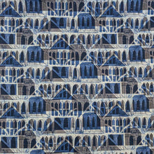Load image into Gallery viewer, Patterned Liberty of London  fabric with geometric design in blue and brown tones. Available at Minerva&#39;s Bower
