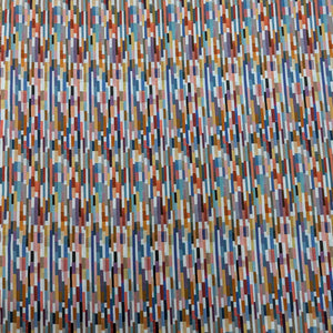 Multicolored vertical stripe pattern. Liberty of London fabric, available at Minerva's Bower