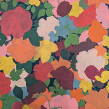 Load image into Gallery viewer, Colorful floral pattern with various flowers on a dark background. Liberty of London fabric available at Minerva&#39;s Bower