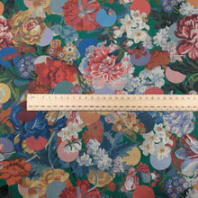 Load image into Gallery viewer, Colorful floral Liberty of London fabric with a ruler for scale. available at Minerva&#39;s Bower