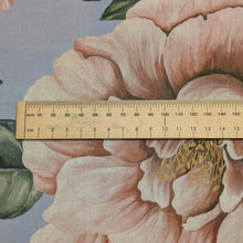 Load image into Gallery viewer, Close up flat lay of Liberty 100% cotton Tana Lawn, Marty B Blue, ruler included for scale - for sale at Minerva's Bower