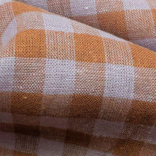 Load image into Gallery viewer, Close up of Lilac 60% cotton 40% linen Gingham - for sale at Minerva's Bower