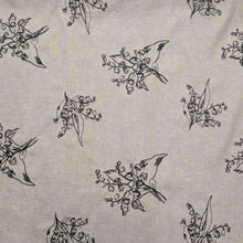 Load image into Gallery viewer, Flat lay of Embroidered 100% Linen, Lily of the Valley - for sale at Minerva's Bower