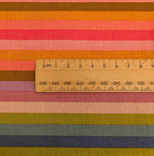 Load image into Gallery viewer, Close up of Art Gallery Linen Cotton, Linear Radiance, for sale at Minerva&#39;s Bower, ruler included for scale
