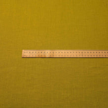 Load image into Gallery viewer, Flat lay of 100% Linen Antique Wash, Avocado, ruler included for scale  - for sale at Minerva's Bower