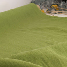 Load image into Gallery viewer, Flat lay of 200gsm 100% Linen Antique Wash, Meadow - for sale at Minerva's Bower