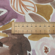 Load image into Gallery viewer, Close up flat lay of 55% Linen 45% Cotton, Lilac Haze, ruler included for scale - for sale at Minerva's Bower