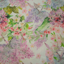 Load image into Gallery viewer, Flat lay of 100% Linen, Lilac Blooms- for sale at Minerva's Bower