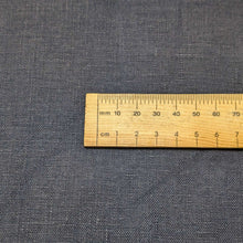 Load image into Gallery viewer, Close up flat lay of Pre shrunk 100% Linen, Navy - for sale at Minerva's Bower