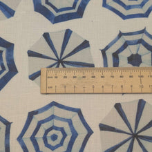 Load image into Gallery viewer, Close up flat lay of 100% Linen, Ombrelloni, ruler included for scale - for sale at Minerva's Bower