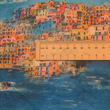 Load image into Gallery viewer, Close up flat lay of 100% Linen, Positano, ruler included for scale - for sale at Minerva's Bower