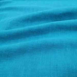 Flat drape of 100% Linen, Pumice Wash, Turquoise for sale at Minerva's Bower